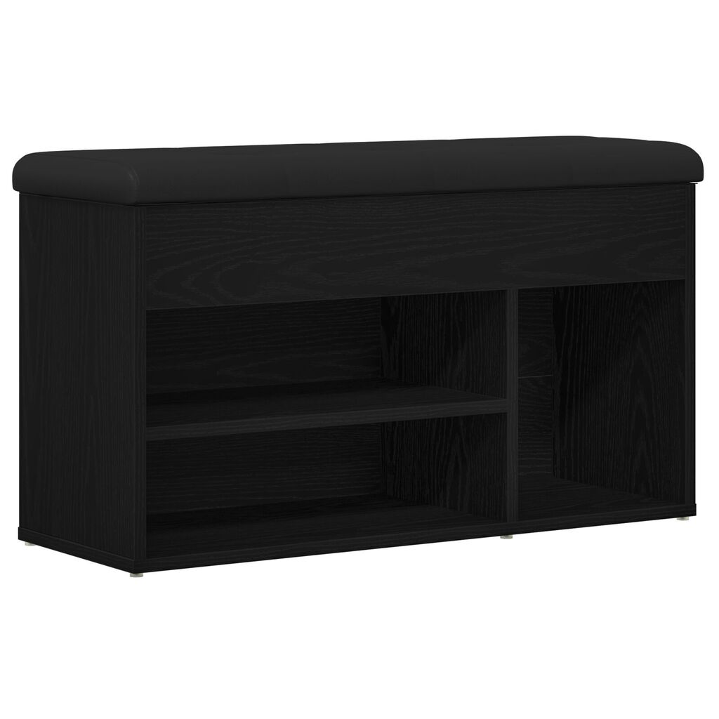 vidaXL Geymslubeður Svartur Eik 80x30x45 cm Fyrirferðarefni