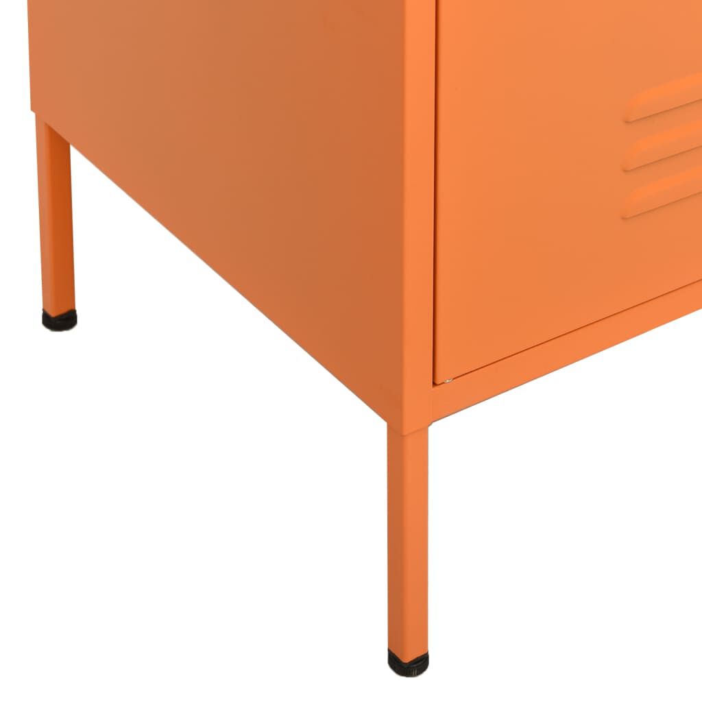 vidaXL Geymsluskápur Appelsínugul 80x35x101,5 cm Stál