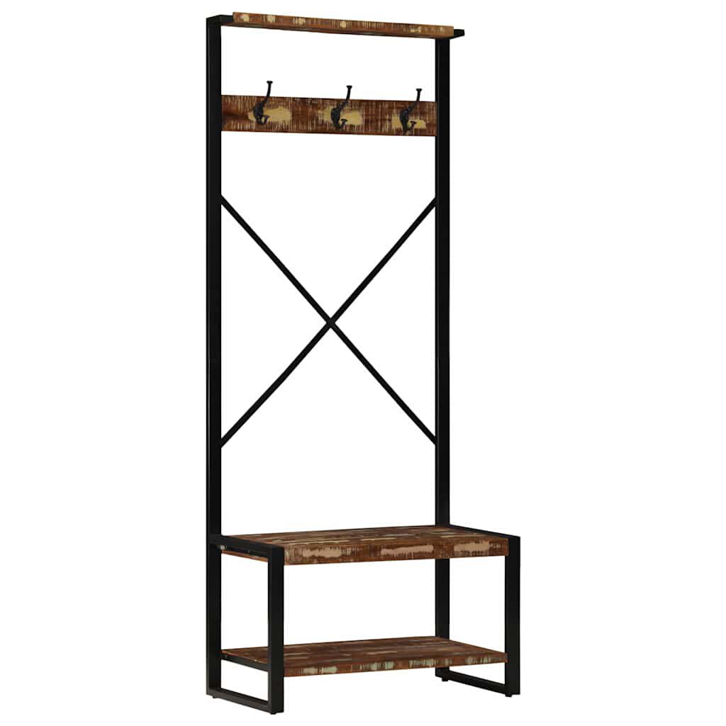 vidaXL fatarekki marglitur 80x40x190 cm Solid Wood Endurunnið