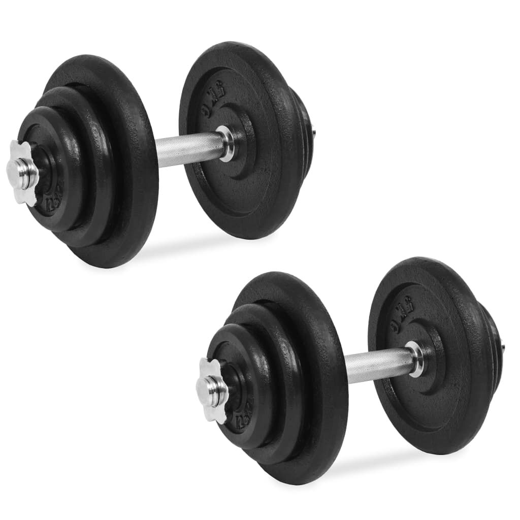 vidaXL 18 Hluta Handlóðasett 40 kg Steypujárn