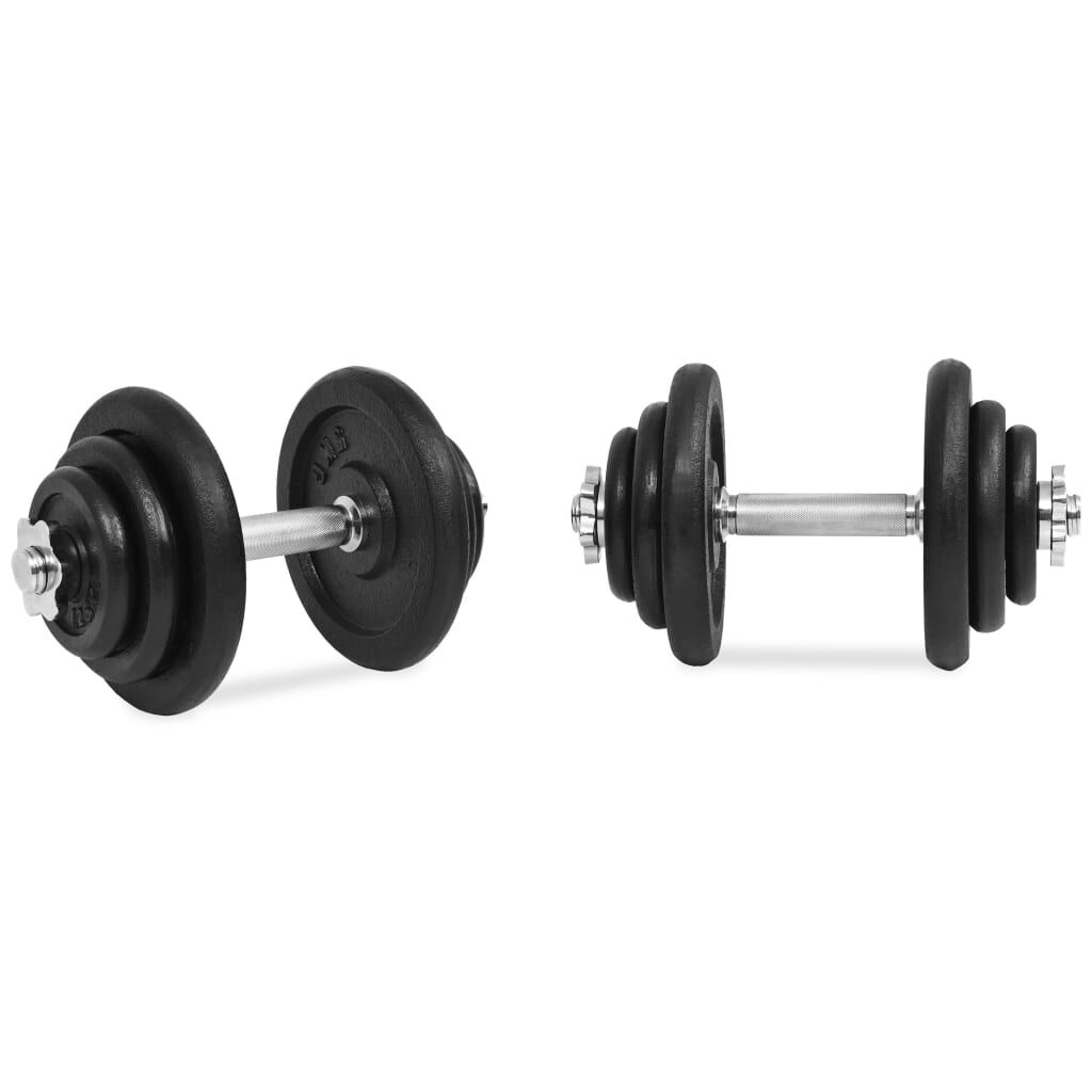 vidaXL 18 Hluta Handlóðasett 40 kg Steypujárn