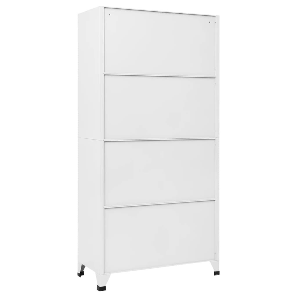 vidaXL Læsanlegur Skápur Hvítur 90x45x180 cm Stál