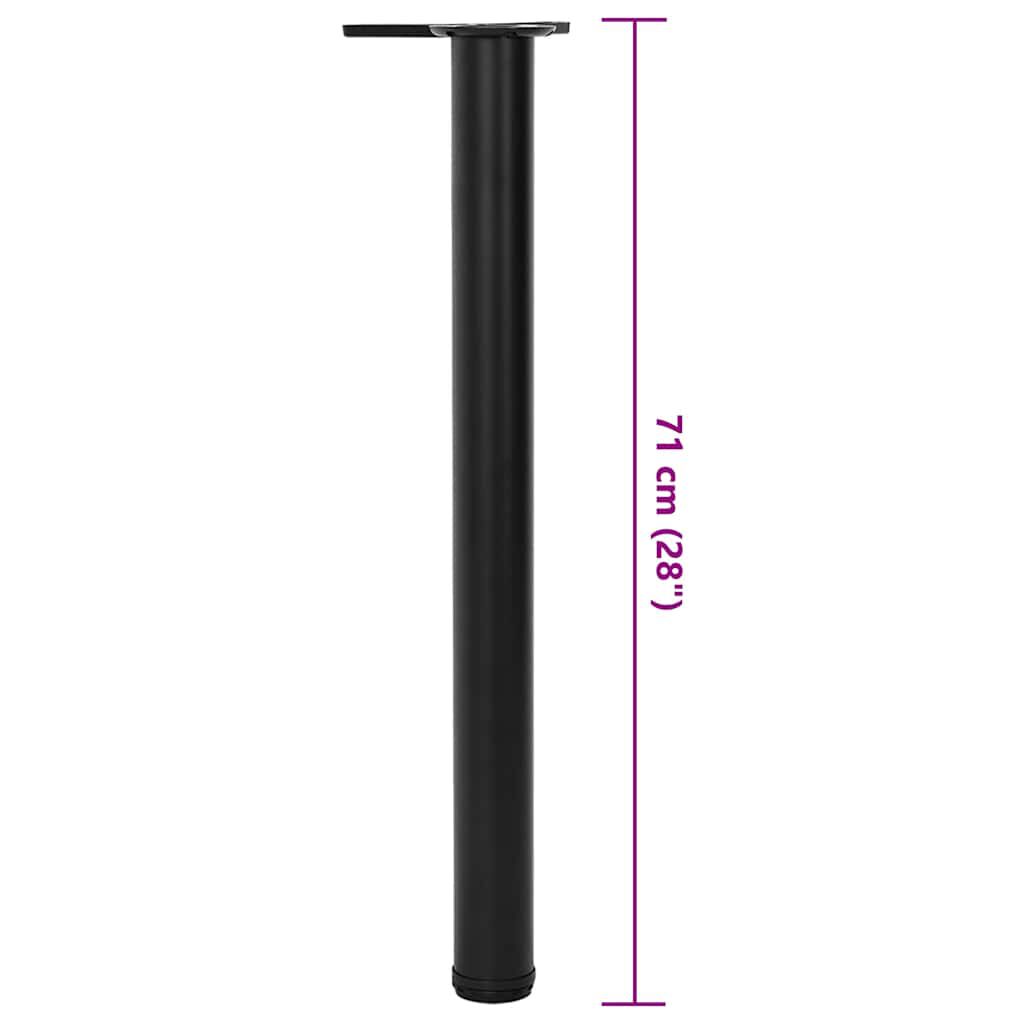 4 Hæðarstillanlegir Borðfætur Svartir 710 mm