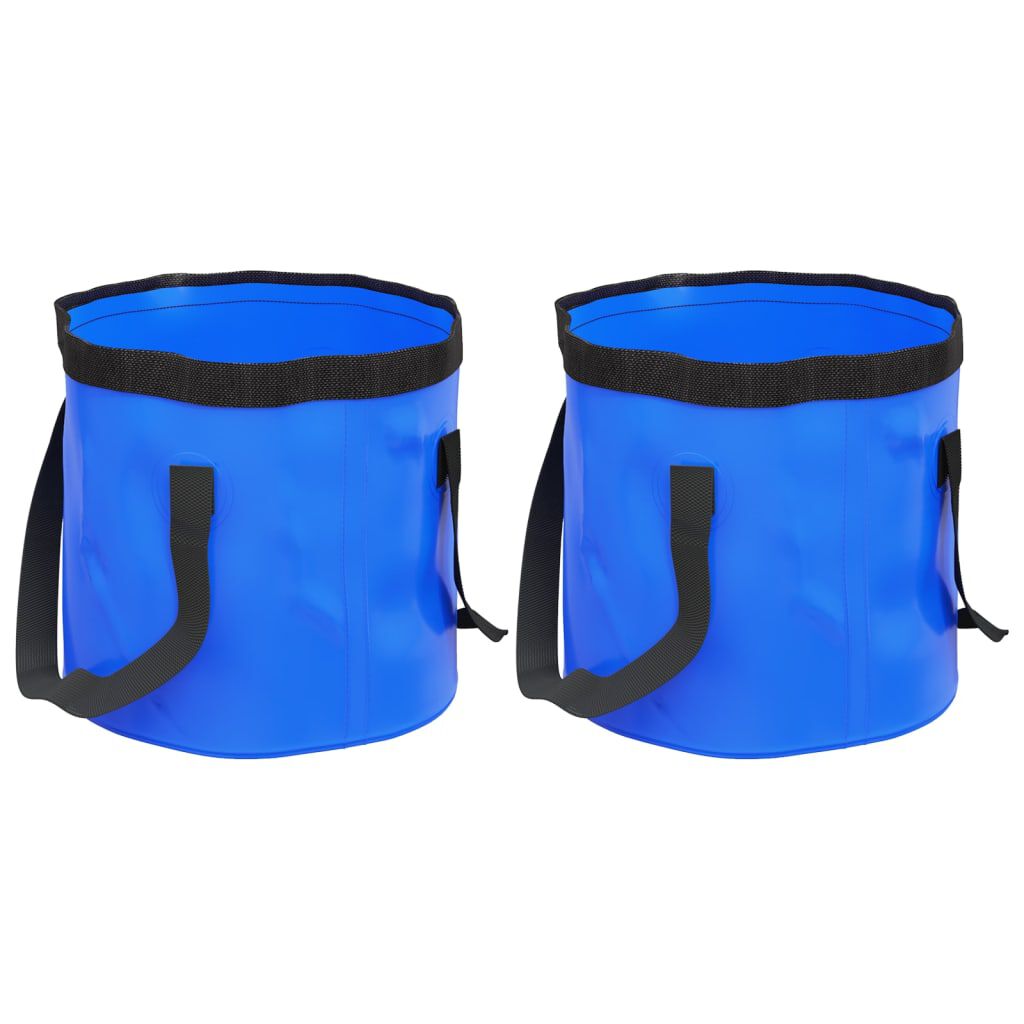 vidaXL Samfellanlegar Fötur 2 stk. Bláar 20 L PVC