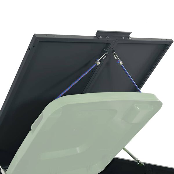 vidaXL Sorptunnugeymsla fyrir 6 tunnur 414x79x117 cm Reykgrátt Stál