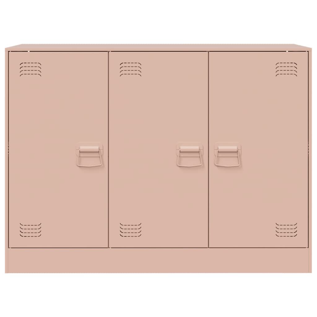 vidaXL Skenkur Bleikur 99x39x73 cm Stál