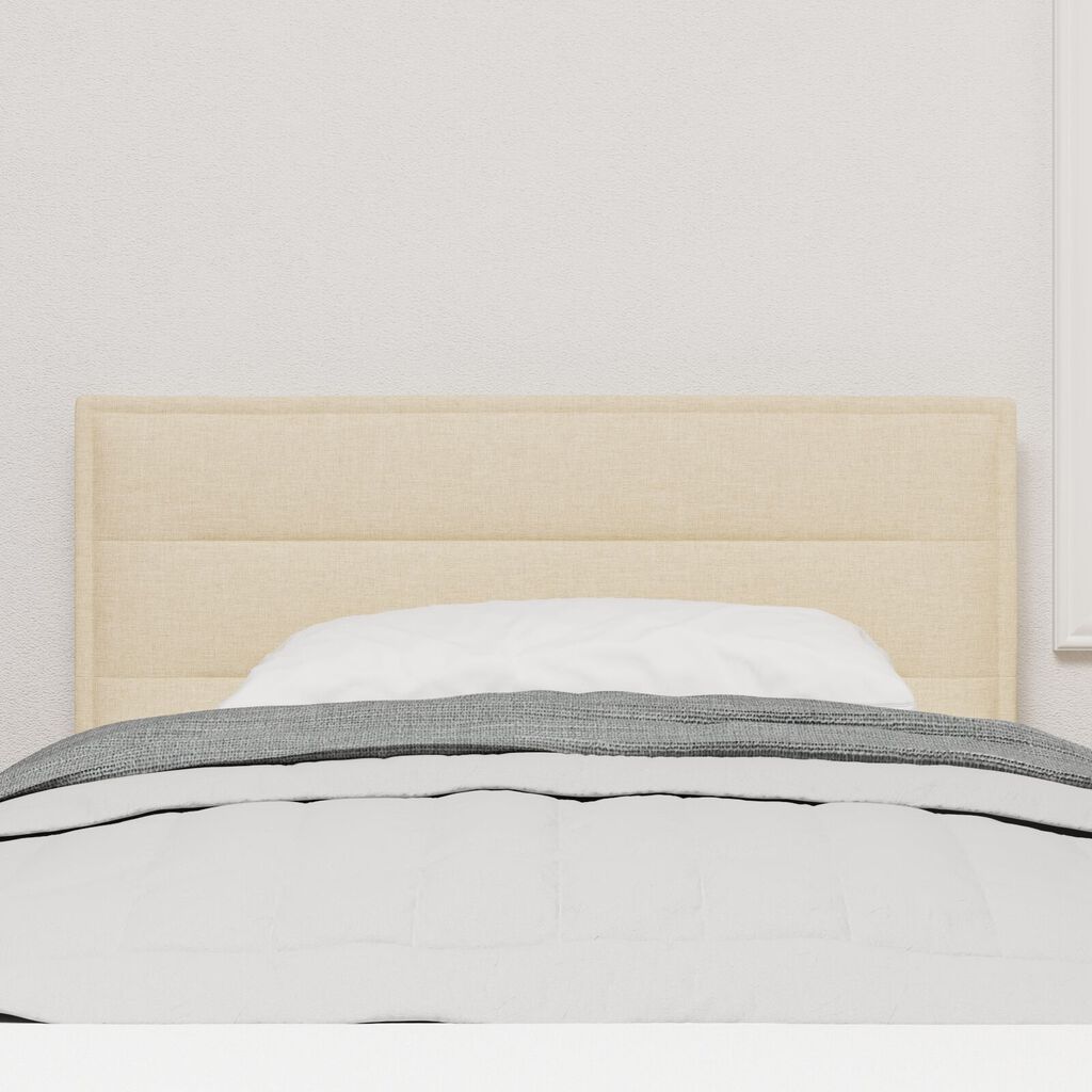vidaXL Rúmgafl Línumótun Krém 80 cm Efni