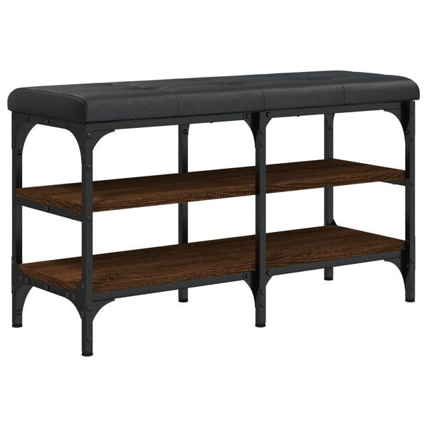vidaXL Skóbekkur Brún Eik 82x32x47 cm Samsettur Viður