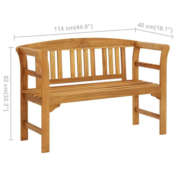 vidaXL Garðbekkur 114 cm Gegnheill Akasíuviður