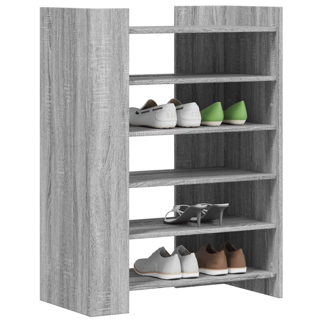 vidaXL Skóskápur Grár Sonoma 74,5x37,5x100 cm Samsettur Viður