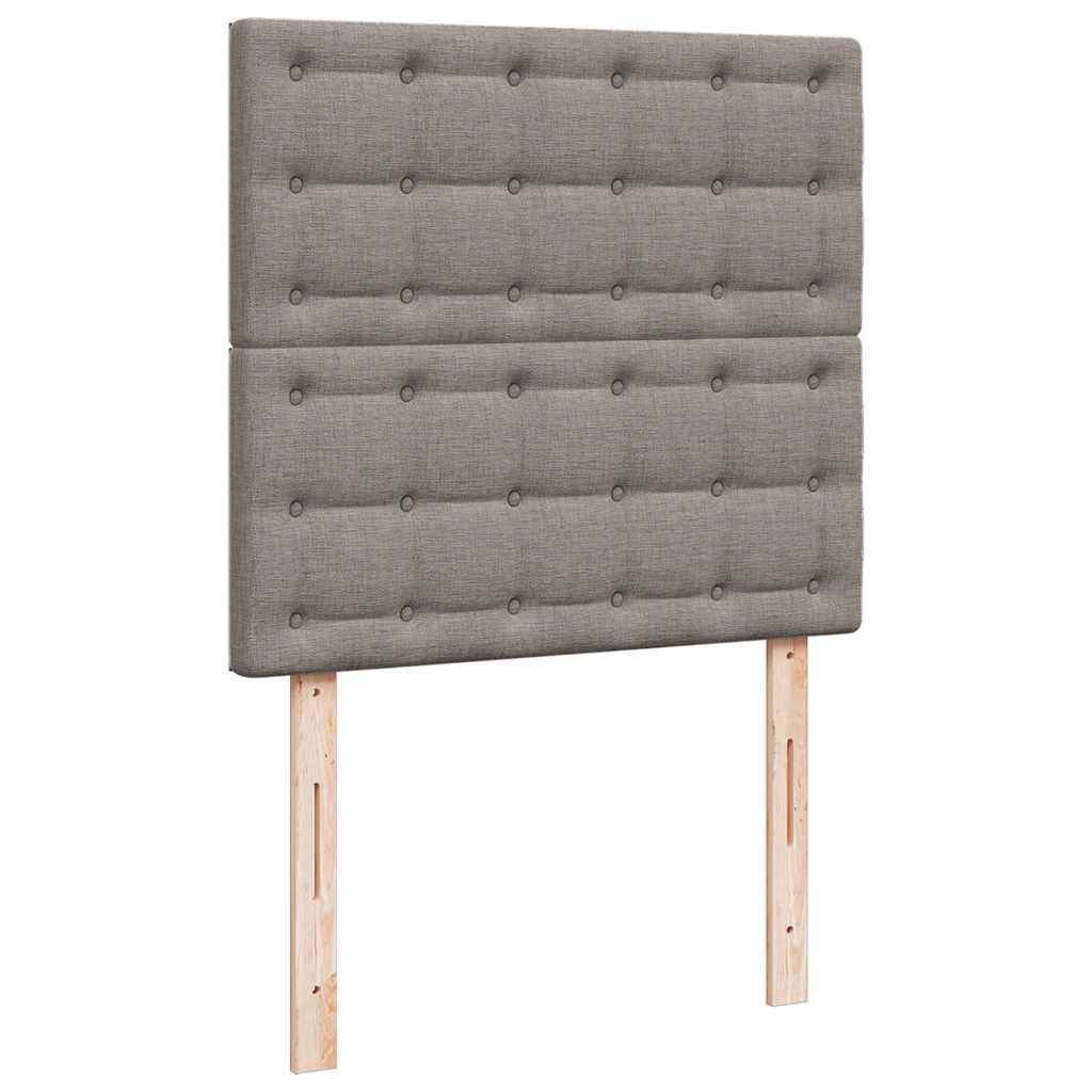 vidaXL Ottoman rúmgrind með dýnum Taupe 200x200cm Efni