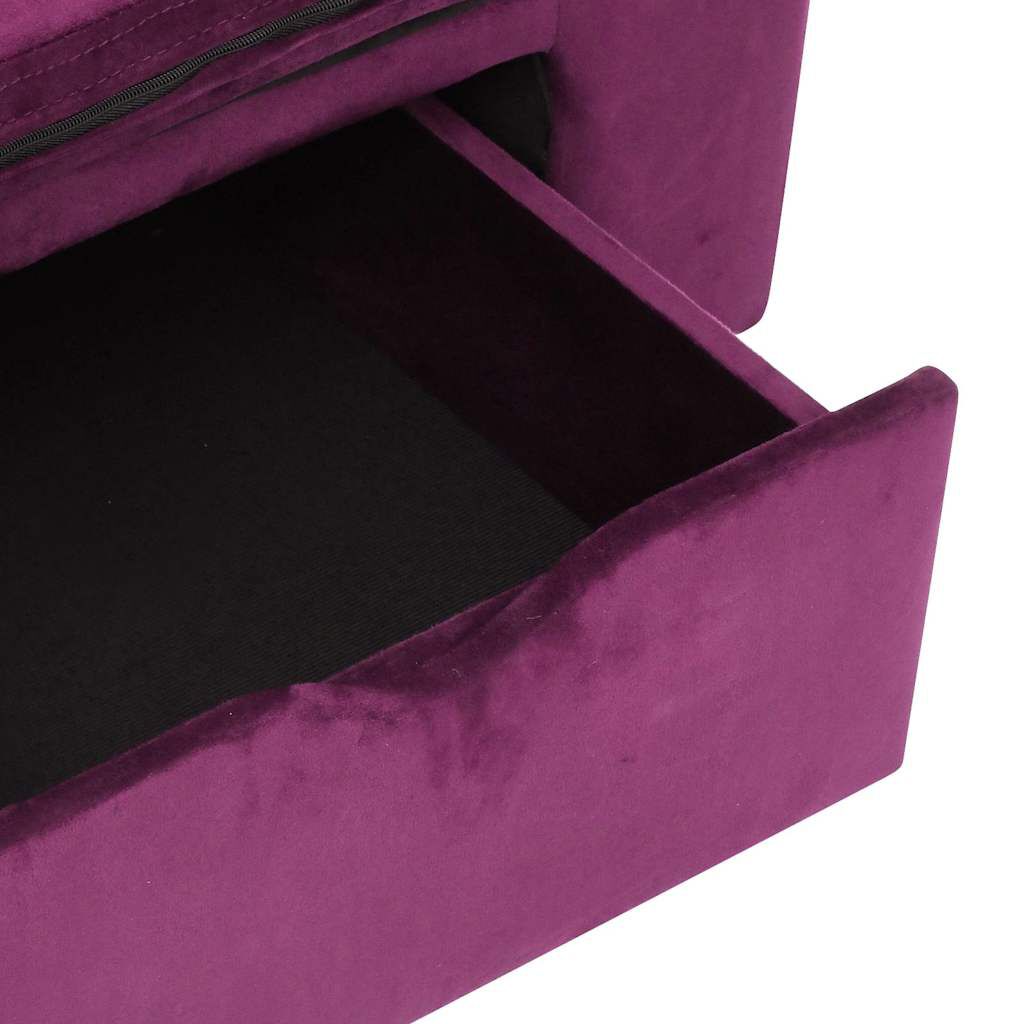 vidaXL hundasófi með skúffu Burgundy 75x50x38 cm Plush