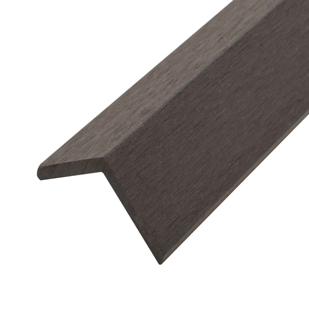 vidaXL 5 stk Kantklæðing Ál WPC 170 cm Dökkbrún