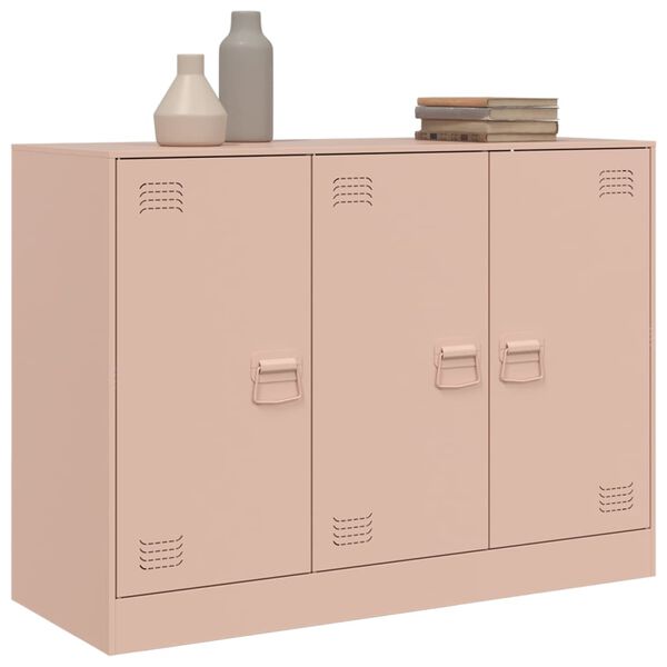 vidaXL Skenkur Bleikur 99x39x73 cm Stál