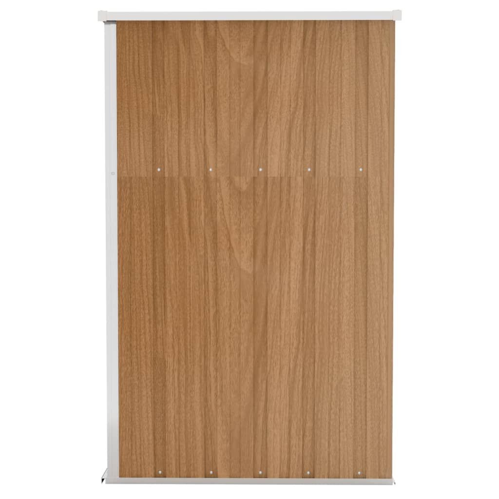 vidaXL Veggfestur Garðskúr Brúnn 118x100x178 cm Sinkhúðað Stál