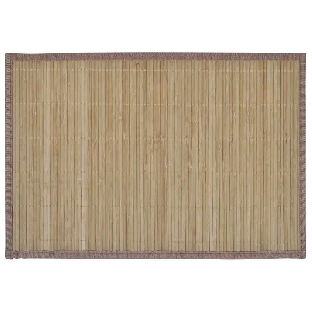 6 Diskamottur Bambus 30 x 45 cm Brúnar