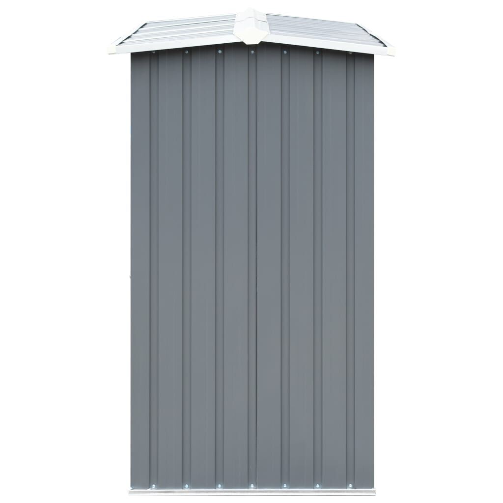 vidaXL Geymsluskúr fyrir eldivið Sínkhúðað sál 330x84x152 cm Grár