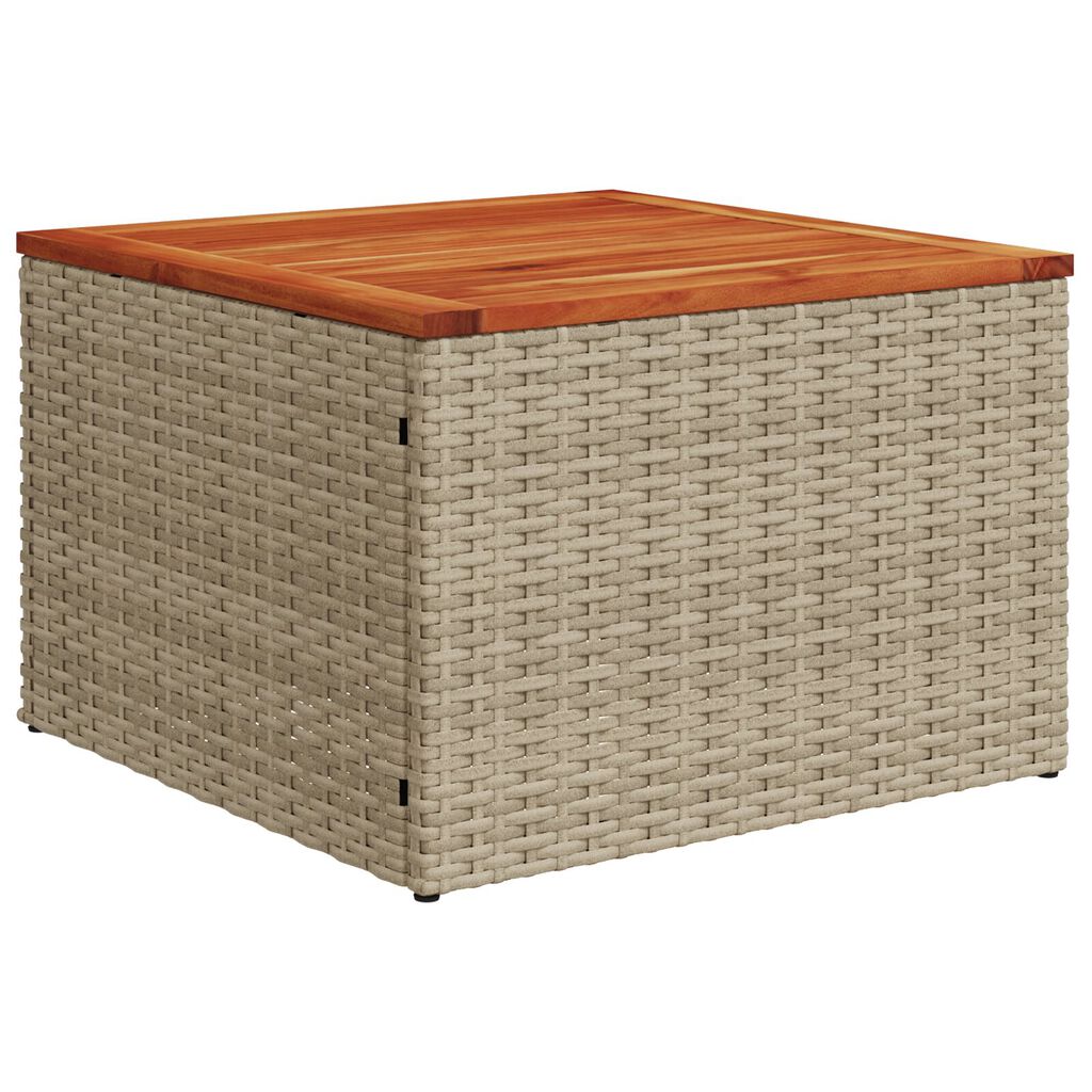 vidaXL 8 stykki Garðsofari með púðum Beige Poly Rattan Acacia